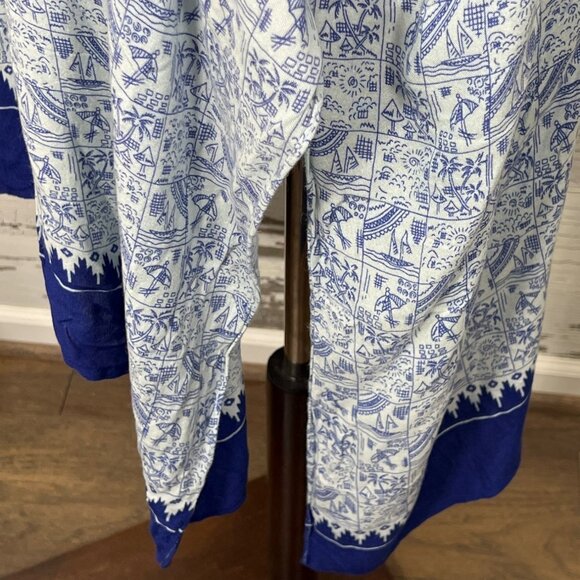 CABI Beach Club Swim Cover Up Kimono Blue OS #5988 - Picture 6 of 9